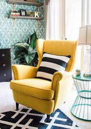40 Wonderful Ideas For Decorating The Living Room With Yellow Accents Yellow Chair Living Room Apartment Decorating Rental Yellow Accent Chairs