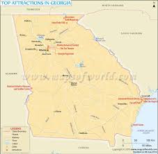 Map Showing Major Attractions In Georgia Usa Attractions In Georgia Usa Map Traveling By Yourself