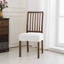 In a soft, floral pattern embossed knit the stretch slipcover stretches up to 40% to conform to your dining room chair. Buy Subrtex Dining Room Chair Seat Covers Stretch Chair Seat Cushion Slipcovers Furniture Protector Set Of 2 Removable Washable For Dining Room Home Kitchen White Online In Vietnam B07hrhg2mq