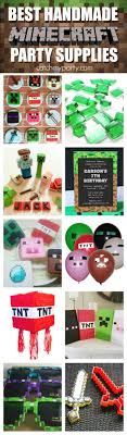 Best Handmade Minecraft Party Supplies Catchmyparty Com Minecraft Party Minecraft Party Supplies Minecraft Birthday