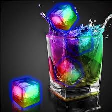Rainbow Liquid Activated Light Up Ice Cubes Ice Cube Glow Shots Light Up