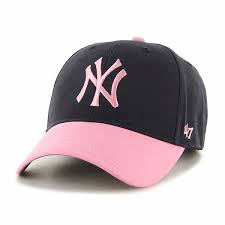 New York Yankees Infant 47 Brand Baby Girls Navy Pink Stretch Fit Hat