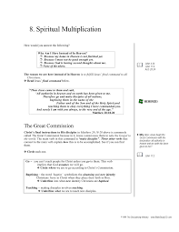 8 Spiritual Multiplication Biblestudycd Com Pages 1 4