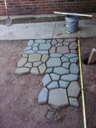 Beige and black toned colour. Quikrete 2 In X 24 In X 24 In Country Stone Walk Maker 692132 At The Home Depot Mobile Walk Maker Backyard Landscaping Designs Concrete Patio