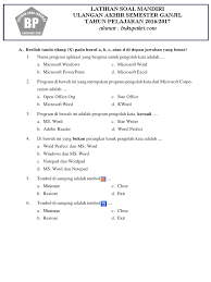 Check spelling or type a new query. Latihan Soal Uas Tik Kelas 8 Semester 1
