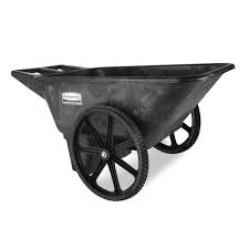 A utility wagon/cart looks like a wagon and usually has 4 metal sides. Rubbermaid Commercial Products 7 5 Cu Ft Plastic Yard Cart Fg564200bla The Home Depot