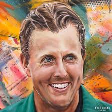 Details of my @philmickelson portrait at Arizona State's Thunderbirds Golf  Complex @thebirdasu, home of the Phil & Amy Mickelson Player Development  Facility. Some highlights of his golf resumé: