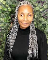 Black And Gray Knotless Braids Grey Is Beautiful Braids Done By Cass Braids Using Jumbo Braid Color 51 In 2020 Bobbi Boss Hair Beautiful Braids Natural Hair Styles