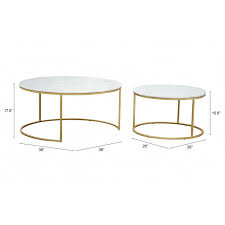 Each piece is accentuated by a composition and veining unique to every table. 102017 Daniel Nesting Coffee Tables Brass