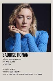 Saoirse ronan is an irish and american actress from new york. Saoirse Ronan In 2021 Minimalist Poster Celebs Poster Wall