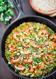 Mediterranean shrimp and pearl couscous. One Pot Couscous With Shrimp And Peas Jo Cooks