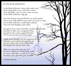 In The Bleak Midwinter By Christina Rossetti My Sisters Favourite Carol My Favourite Poem Christina Rossetti Poems Christmas Poems Winter Poems