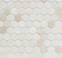 White Sand Marble Mosaic Polished Stone Hexagon 3.0cm
