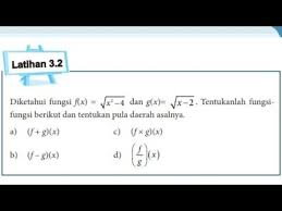 Kelas 10 Latihan 3 2 Dan Latihan 3 3 Bab Iii Fungsi Dan Identitas Matematika Kelas 10 Semester 1 Youtube