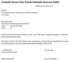 Contoh surat izin sakit ini bisa kamu gunakan untuk keperluan tidak masuk sekolah, kuliah, atau pun kerja. Contoh Surat Izin Tidak Masuk Sekolah Karena Sakit Tulis Tangan Bagi Contoh Surat