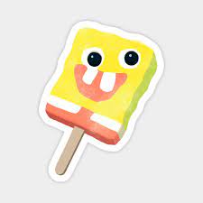 Draw an irregular u shaped curve from between the ovals to form the nose. Sponge Popsicle Design Sticker Spongebob Magnet Teepublic De