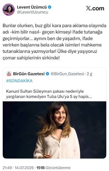 The New - Levent Üzümcü'nün gözaltına alınmasına neden olan  paylaşımlarından biri. - Dilara Şahin, Sözcü TV | Facebook