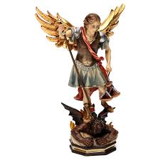 Original pema saint michael wood carved figurine/statue models protected by law. Saint Michael The Archangel Statue With Scales In Valgardena Online Sales On Holyart Com
