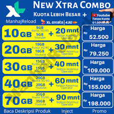 149 ribu perbulan, diberikan kecepatan up to 512kbps, setelah quota habis, maka koneksi internet tetap dapat dilakukan, tapi dengan kecepatan64 kbps. Murah Kuota Xl Xtra Combo Vip 10gb 20gb 30gb 40gb 70gb Unlimited Youtube Shopee Indonesia