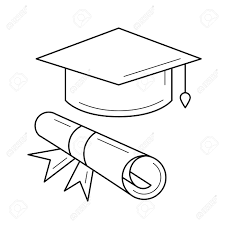 Kappe Der Graduierten Und Zertifikatsgradliniensymbol Lokalisiert Auf Weissem Hintergrund Vektorliniensymbol Der Abschlusskappe Und Des Abschlusszertifikats Fur Infografik Website Oder App Lizenzfrei Nutzbare Vektorgrafiken Clip Arts