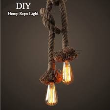 Get free shipping on qualified rope lights or buy online pick up in store today in the lighting department. 1 Light Diy Art Hemp Rope Light Creative Hemp Rope Chandelier Long 100cm Send 1 Bulb Lightingo