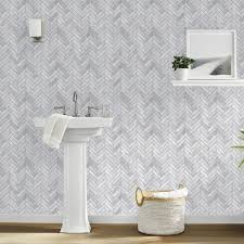 Check out our peel and stick wallpaper selection for the very best in unique or custom, handmade pieces from our wallpaper shops. Marble Herringbone Tile Peel Stick Wallpaper Gray Threshold Target