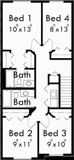 4 bedroom floor plans with roomsketcher, it's easy to create beautiful 4 bedroom floor plans. 4 Plex Building Plans 4 Bedroom House Plans Row House Plans