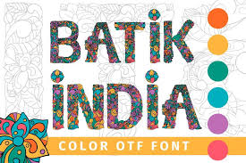 Batik India Color Font Batik Art India Colors Otf Font