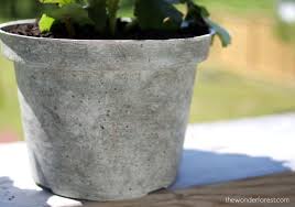 How to paint plastic plant pots. Faux Stone Painted Plastic Flower Pot Tutorial Recycle Your Flower Pots Wonder Forest