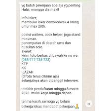 Lowongan kerja terbaru 2020 daerah jepara kali ini datang pt hwa seung indonesia atau pencaker setempat lebih. Lowongan Kerja Warung Geprek Dekat Ums Di Solo Info Loker Solo