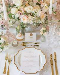 23 Glamorous Wedding Ideas For Your Luxurious Big Day Wedding Table Wedding Centerpieces Royal Wedding Themes