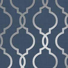 Maybe you would like to learn more about one of these? Laticia Geometric Trellis Wallpaper Navy Blue And Silver Holden Decor 65493