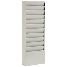 Office File Folder Wall Rack 11 Tiered Pockets Medical Chart Folders Gray Powder Coated Steel Jmff11pty