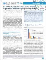 I did a search and found 52, none of them. The Covid 19 Pandemic A Wake Up Call For Better Cooperation At The Science Policy Society Interface Department Of Economic And Social Affairs