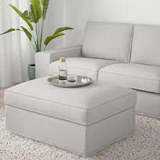 Timeless, rich bonded leather is a great accent for any setting. Kivik Footstool With Storage Orrsta Light Grey Ikea