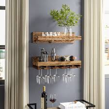 Wooden grid with 56 bottles rack. Bar Tools Accessories Wine Glass Holder Rack Wood Wall Mounted 5 Glasses Wine Display Wall Decor Home Garden Constructoravigil Com