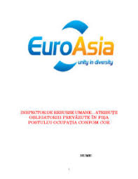 Inspectorul resurse umane / referentul resurse umane se ocupa in principal cu: Referat Inspector De Resurse Umane Atributii Obligatoriii Prevazute In Fisa Postului Ocupatia Confom Cor Management 157237
