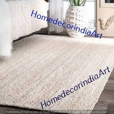 Indian Braided Floor Rug Handmade Jute Rug Natural Jute Rug Round Rug Indian Handmade Handwoven Ribbed Solid Area Rugs 6x9 Feet Floor Rug In 2020 Natural Jute Rug Jute Rug Floor Rugs
