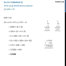 Ex 2 3 4 Find Using Distributive Property A 728 X 101 B 5437