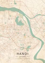 Hanoi Vietnam Vintage Map Framed Art Print By Designer Map Art Vector Black Medium Gallery 20x26 Vintage Maps Art Map Art Print Vintage Map