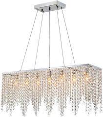 If it is a damp rated chandelier, it's safe to be used throughout the year and can be exposed to rain, snow and other types of weather. House Of Hampton Harbin Star 32 Waterfall Crystal Chandelier Modern Contemporary Rectangle Island Ceiling Light Elegant K9 Crystal Glass Rectangular Pendant Lamp Hanging Light Fixture 7 Led Lights Suspension Lamp Wayfair
