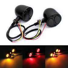 Motorcycle 3 In 1 Led Turn Signals W Brake Tail Light Blinkers Pazoma