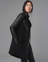 Coat With Quilted Leather Sleeves Cappotti Gonne Vestiti