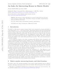 Harold steinacker, jochen zahn, an index for intersecting branes in matrix models, sigma, 9 (2013), 067, 7 стр. 2