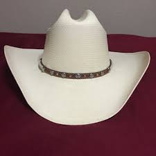 Straw Stetson 8x Cowboy Hat Brown Leather Hat Cowboy Hats Leather Hat Bands