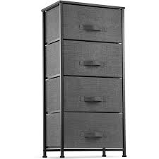 Wooden storage tower with wicker baskets and drawer. 4 Drawer Dresser Organizer Tall Fabric Storage Tower For Bedroom Hallway Entryway Closets Nurseries Furniture Storage Chest Sturdy Steel Frame Wood Top Easy Pull Handle Textured Print Drawers Walmart Com Walmart Com