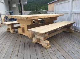Pin By Marcos Mejia On Tables Outdoor Tables And Chairs Timber Framing Picnic Table