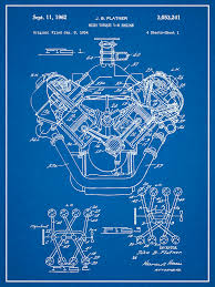 In my 28 years of hemi engine building, i have always wished for tools like this one. 1954 Chrysler 426 Hemi V8 Engine Blueprint Patent Print Drawing By Greg Edwards