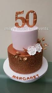 Easy to baking number cakes: 50th Birthday Cakes Cakes For Ladies Elegant Birthday Cakes Rose Gold Cake Fifty 50th Wedding Anniversary Cakes Wedding Anniversary Cake Anniversary Cake