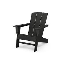 Polywood Oakport Black Plastic Stationary Adirondack Chair S With Slat Seat Lowes Com In 2020 Adirondack Chairs Patio Adirondack Chair Patio Adirondack